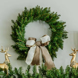 Guirlanda de abeto Yorkshire de 24" com luzes LED brancas quentes (funciona com pilhas)