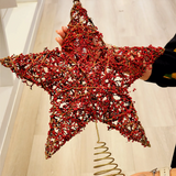 Estrela Ponteira aramada Micro Berry vermelha 40cm