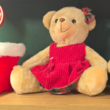 Urso com vestido vermelho 25cm
