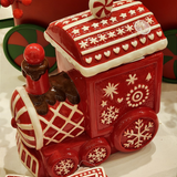 Pote decorativo com tampa trenzinho 22cm