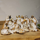 Presépio resina 7 peças champanhe 15cm