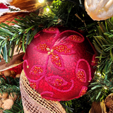 Pendente ornamento de vidro soprano bola vermelha 10cm