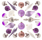 Conjunto de enfeites de vidro Sweet com 30 peças (rosa - roxo) edição limitada