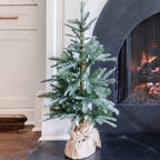 Árvore de mesa de abeto nobre de 3 pés com 70 luzes LED brancas quentes