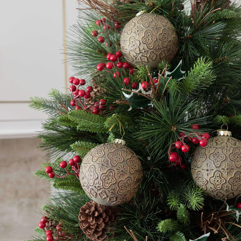 Enfeite rústico de vidro verde (pacote com 4)