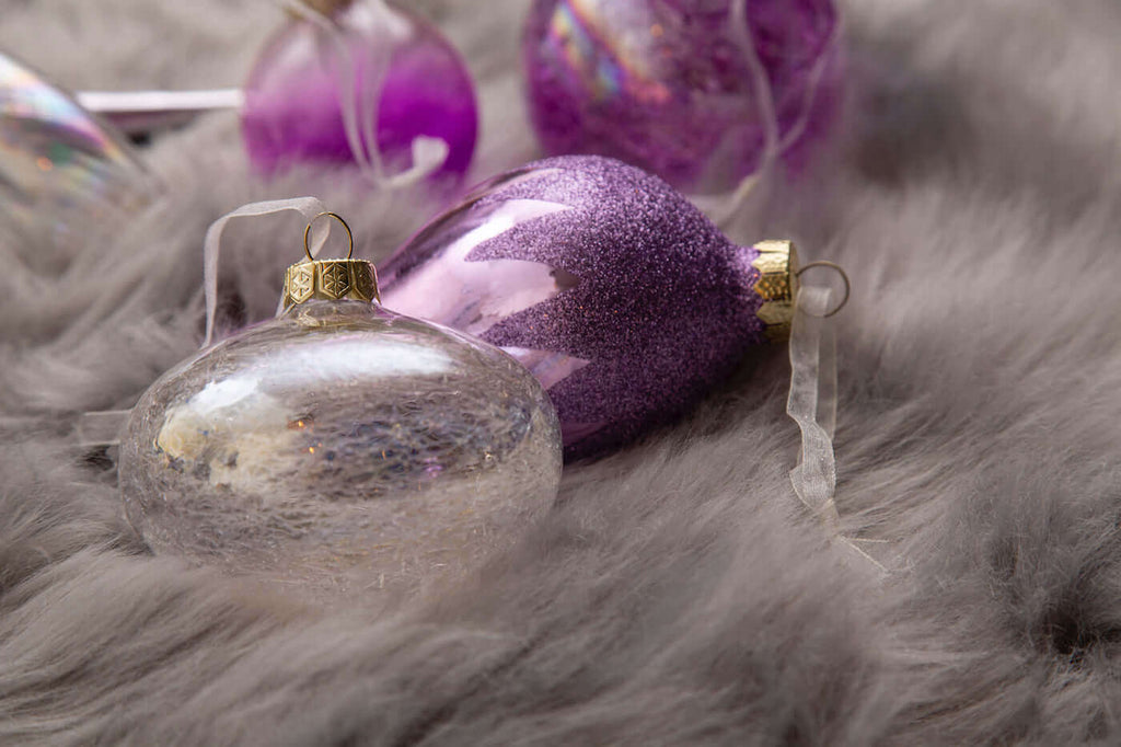 Conjunto de enfeites de vidro Sweet com 30 peças (rosa - roxo) edição limitada