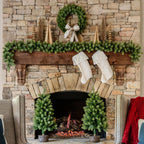 Conjunto de 4 peças da Royal Fir Collection com luzes LED brancas quentes (alimentado por tomada)