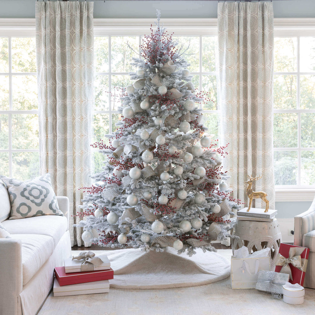 Enfeites de vidro essenciais brancos (pacote com 24)