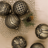 Conjunto de enfeites de vidro bronze envelhecido (pacote com 6)