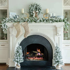 Conjunto de 4 peças da coleção King Flock® com luzes LED brancas quentes (funcionamento por tomada ou bateria)