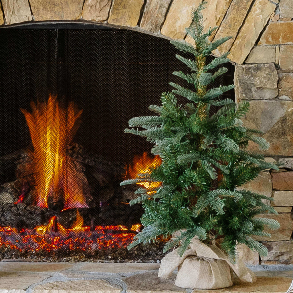 Árvore de mesa de abeto nobre de 3 pés com 70 luzes LED brancas quentes