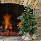 Árvore de mesa de abeto nobre de 3 pés com 70 luzes LED brancas quentes