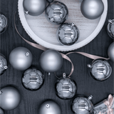 Enfeites de prata inquebráveis (pacote com 48)