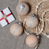 Enfeite de vidro listrado rústico (pacote com 4)