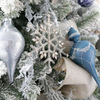 Conjunto de enfeites de vidro Winter Wonderland com 15 peças (azul e cinza)