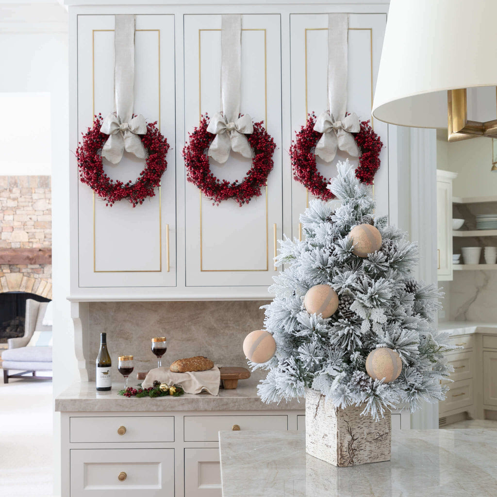 Enfeite de vidro listrado rústico (pacote com 4)