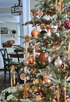 Conjunto de enfeites de vidro natural com 30 peças (laranja queimado, verde) edição limitada