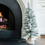 Árvore de Natal artificial de mesa King Flock® de 3 pés sem iluminação