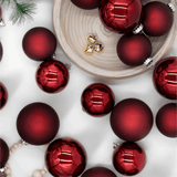 Enfeites de vidro essenciais Borgonha (pacote com 24)