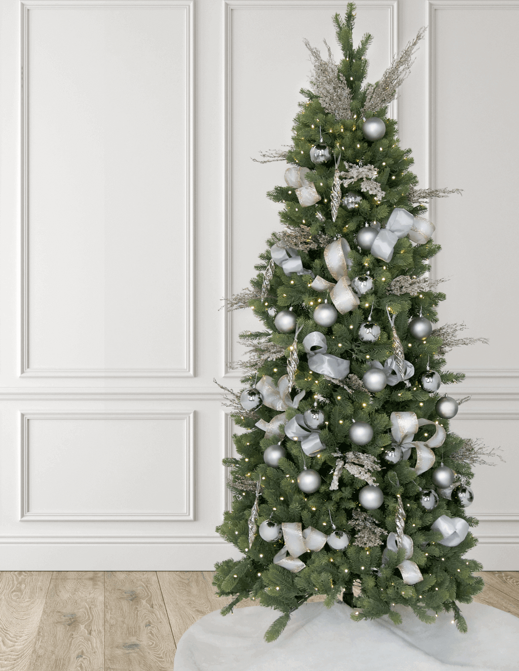 Enfeites de prata inquebráveis (pacote com 48)