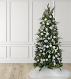 Conjunto de enfeites de vidro Winter Frost com 15 peças (branco e prata)