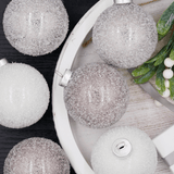 Conjunto de enfeites prateados foscos (pacote com 6)