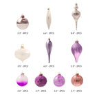 Conjunto de enfeites de vidro Sweet com 30 peças (rosa - roxo) edição limitada