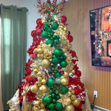Árvore Tradição Real Vermelho, Verde & Dourado 2,00m