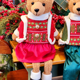 Urso menina com vestido vermelho 56cm