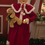 Mamãe Noel com urso, luz som e movimentos 110cm bivolt
