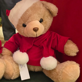 Urso com cachecol vermelho e branco 25cm