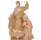 Sagrada Família lapidada em resina marrom 29,5cm