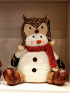 Boneco de neve com touca de raposa 30cm