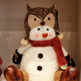 Boneco de neve com touca de raposa 30cm