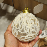 Bola Decorada Branca 10cm 3 unidades