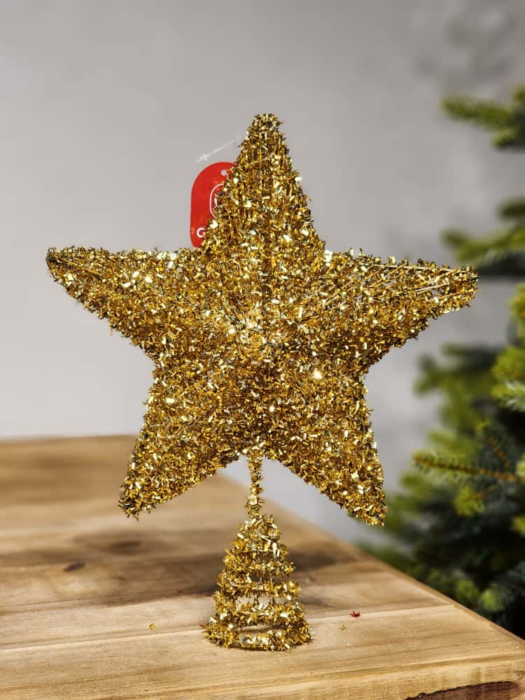 Ponteira estrela dourada 25cm