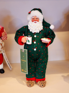 Papai Noel colecionável Pijama verde 28cm