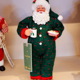 Papai Noel colecionável Pijama verde 28cm