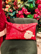 Capa de almofada veludo vermelha 50cm