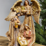 Sagrada Família com anjo 30cm