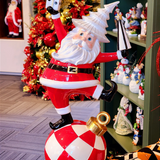 Papai Noel de luxo em resina vermelha 44cm