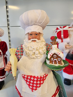 Papai Noel colecionável cozinheiro 28cm