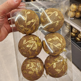 Bola trabalhada com folhas de ouro 8cm 6 unidades