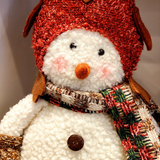 Boneco de neve com touca de Coruja 30cm