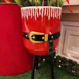 Cachepot com pés em metal cinto Noel 59cm