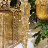 Pendente ornamento vidro soprado dourado 19cm