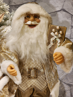 Papai Noel de luxo dourado 60cm
