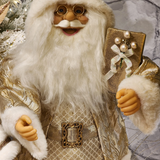 Papai Noel de luxo dourado 60cm