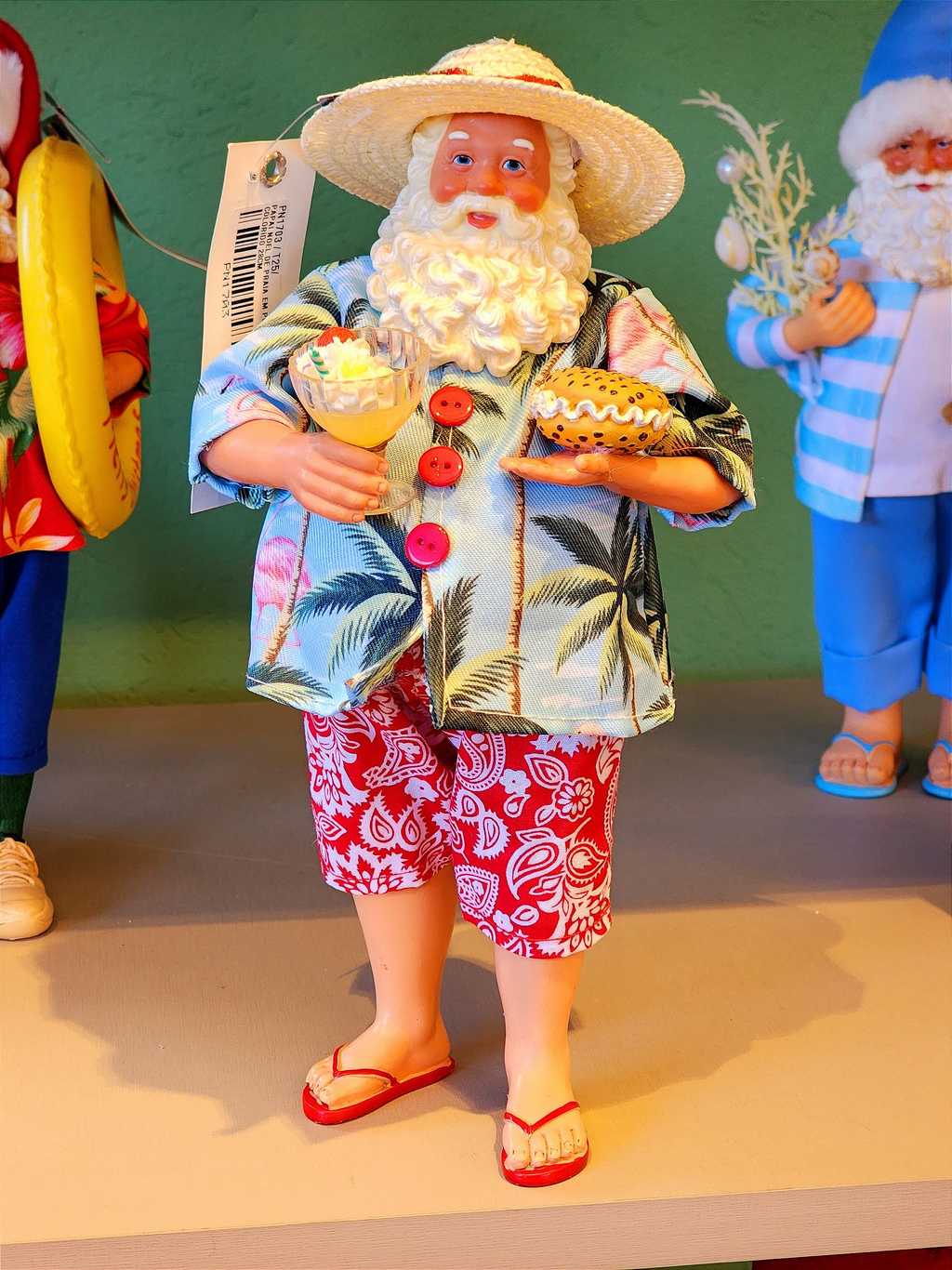 Papai Noel colecionável Praia 28cm