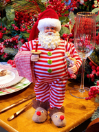 Papai Noel colecionável de pijama 28cm